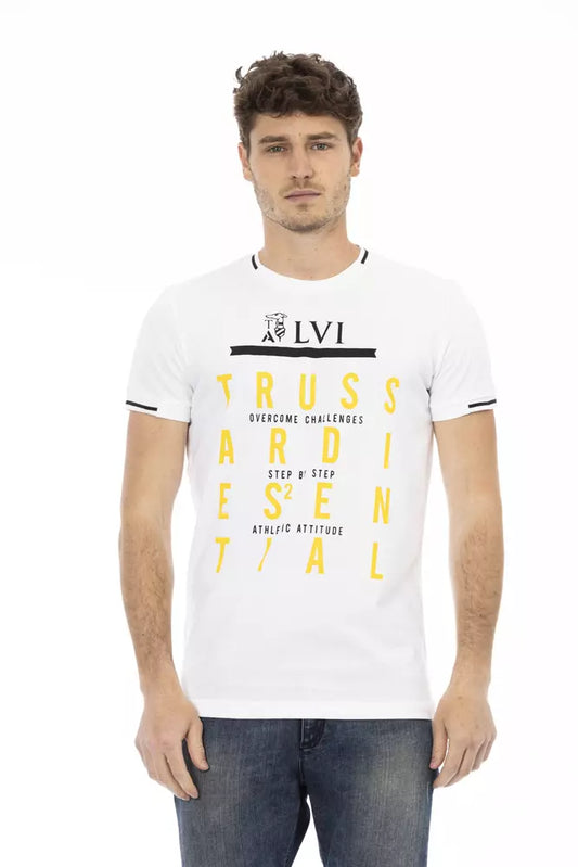 Trussardi Action Weißes Baumwoll-T-Shirt für Herren