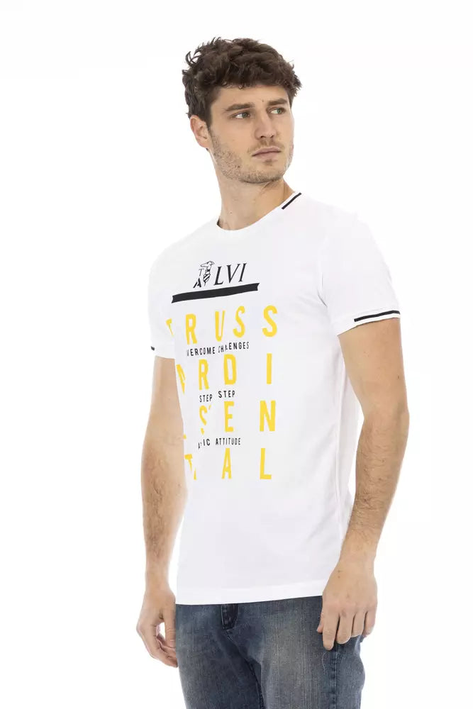 Trussardi Action Weißes Baumwoll-T-Shirt für Herren