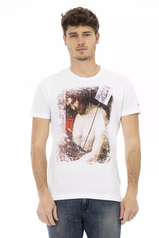 Trussardi Action Weißes Baumwoll-T-Shirt für Herren