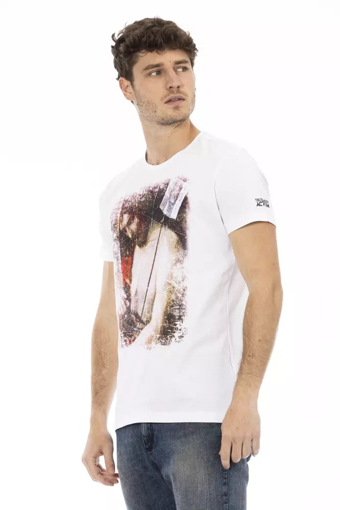 Trussardi Action Weißes Baumwoll-T-Shirt für Herren