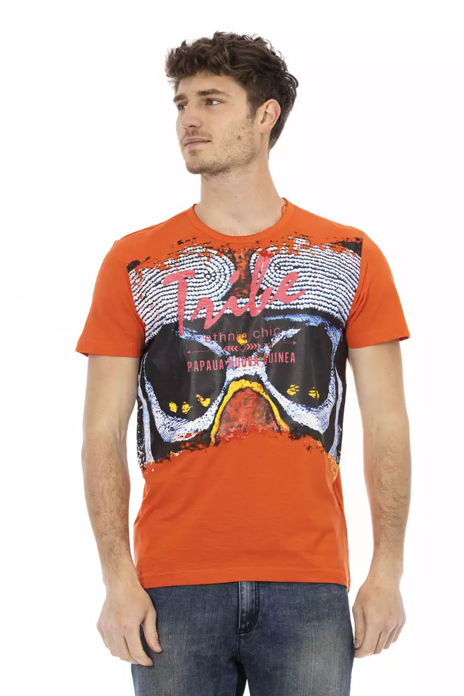 Trussardi Action Orangefarbenes Baumwoll-T-Shirt für Herren