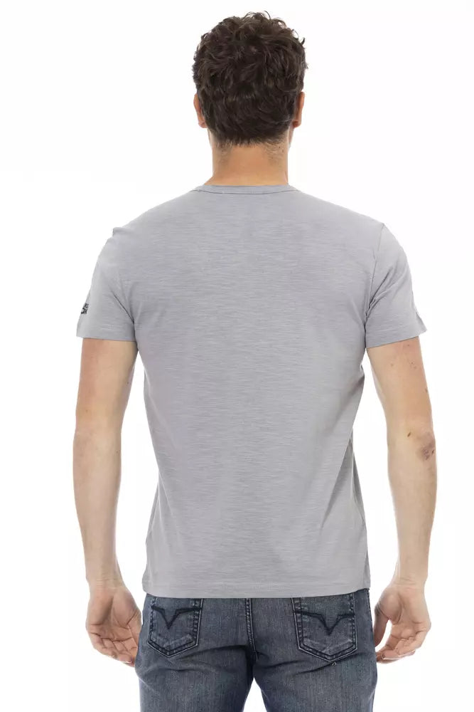 Trussardi Action Graues Baumwoll-T-Shirt für Herren