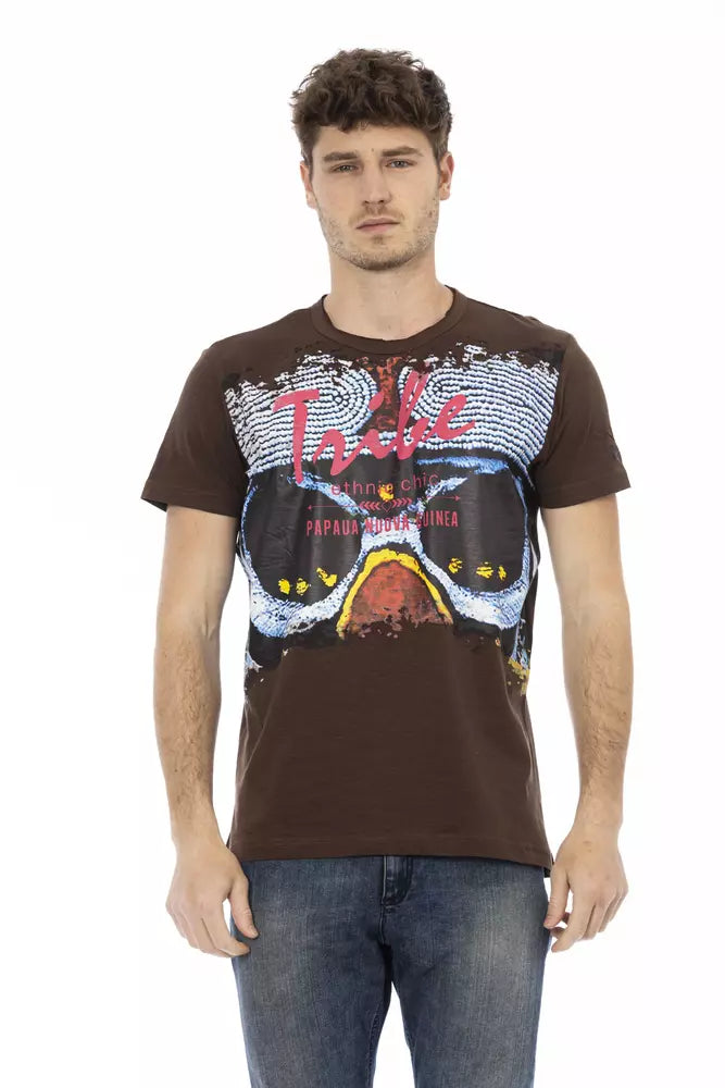 Trussardi Action Braunes Baumwoll-T-Shirt für Herren