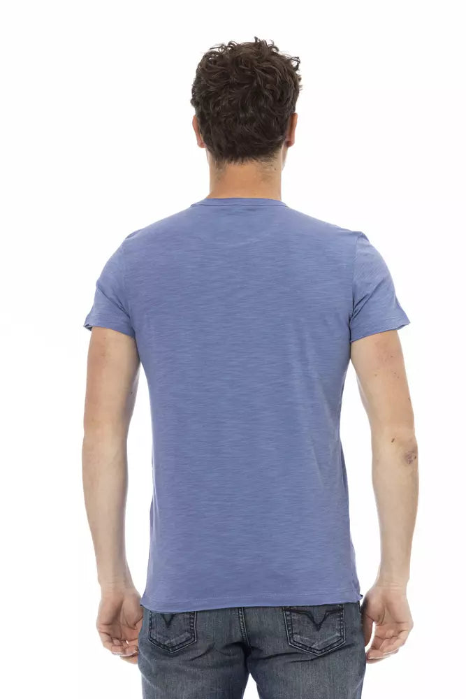 Trussardi Action Blaues Baumwoll-T-Shirt für Herren