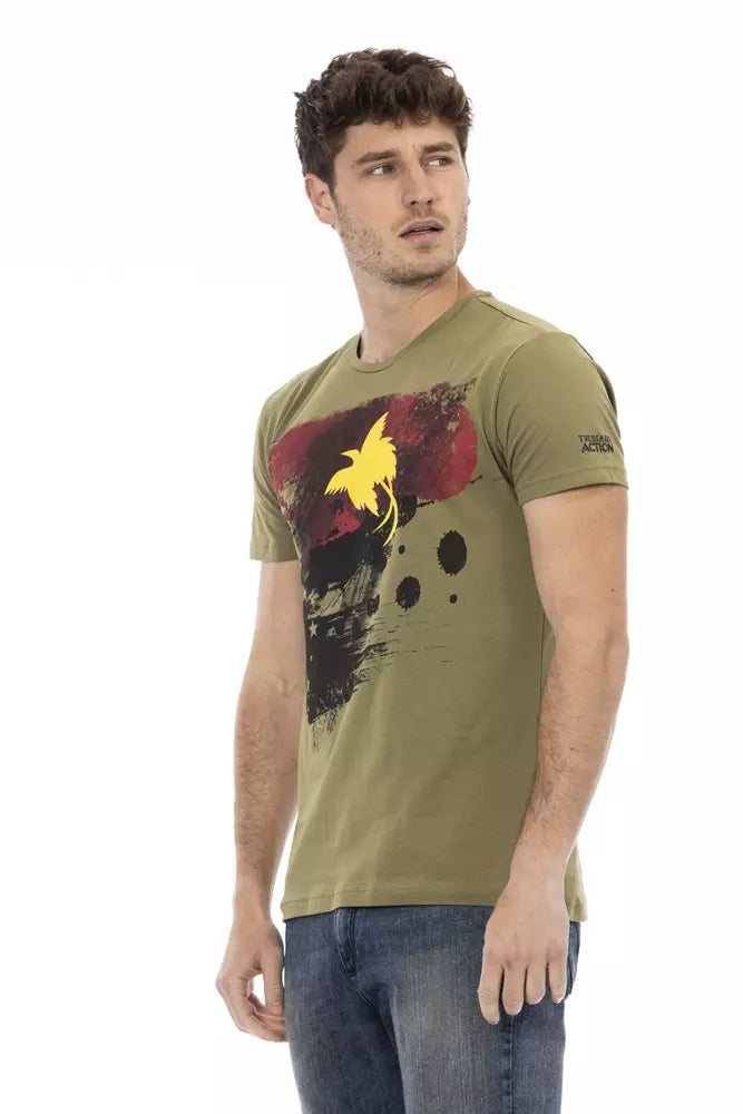 Trussardi Action Grünes Herren T-Shirt aus Baumwolle