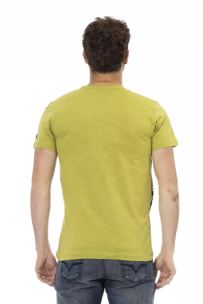 Trussardi Action Grünes Herren-T-Shirt aus Baumwolle