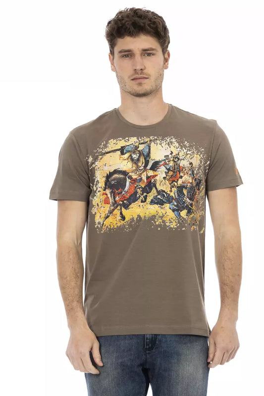Trussardi Action Braunes Baumwoll-T-Shirt für Herren