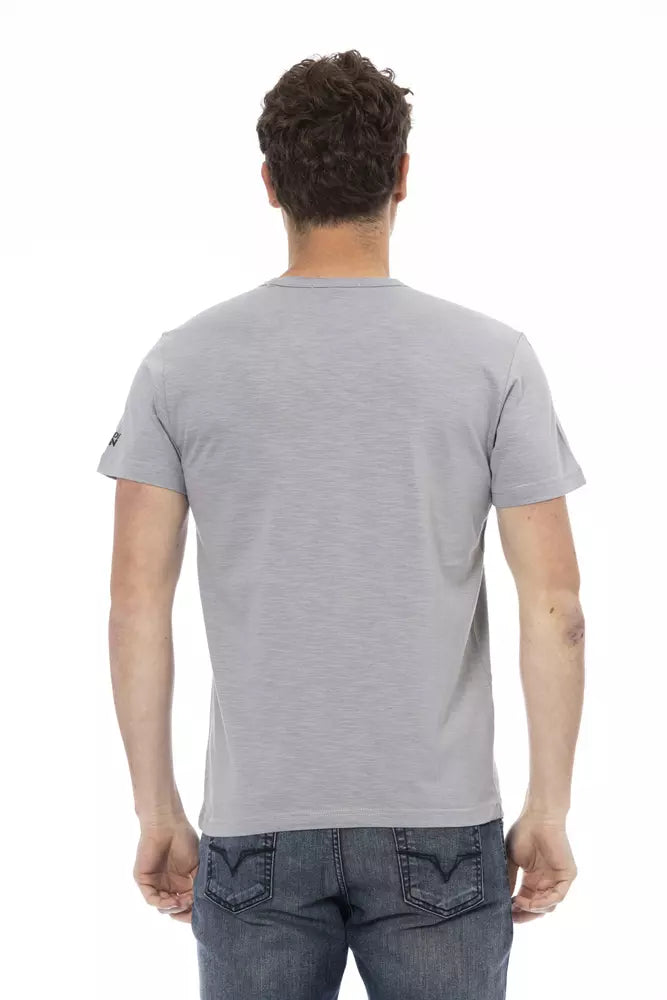 Trussardi Action Graues Baumwoll-T-Shirt für Herren