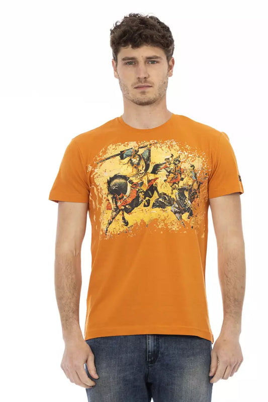 Trussardi Action Orangefarbenes Baumwoll-T-Shirt für Herren