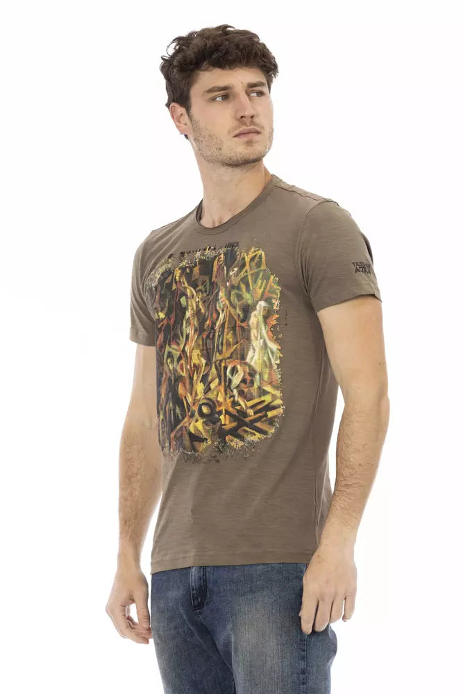 Trussardi Action Braunes Baumwoll-T-Shirt für Herren