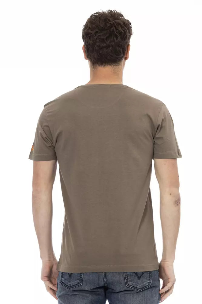 Trussardi Action Braunes Baumwoll-T-Shirt für Herren