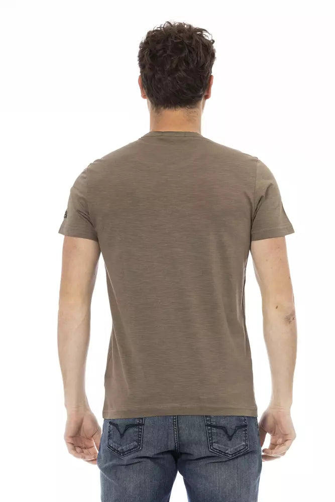 Trussardi Action Braunes Baumwoll-T-Shirt für Herren
