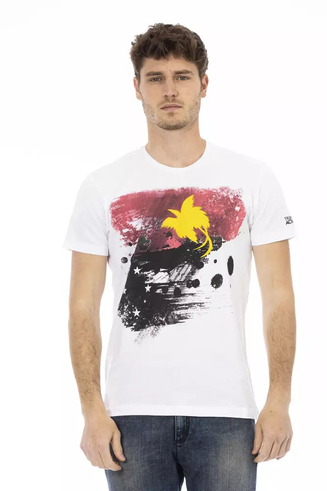 Trussardi Action Weißes Herren-T-Shirt aus Baumwolle