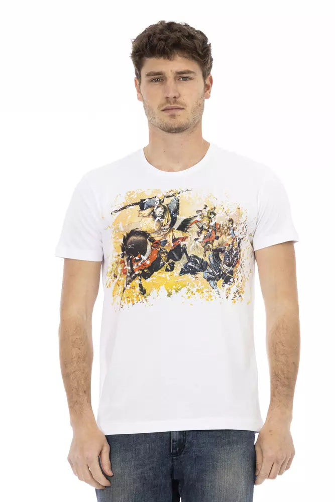 Trussardi Action Weißes Herren T-Shirt aus Baumwolle