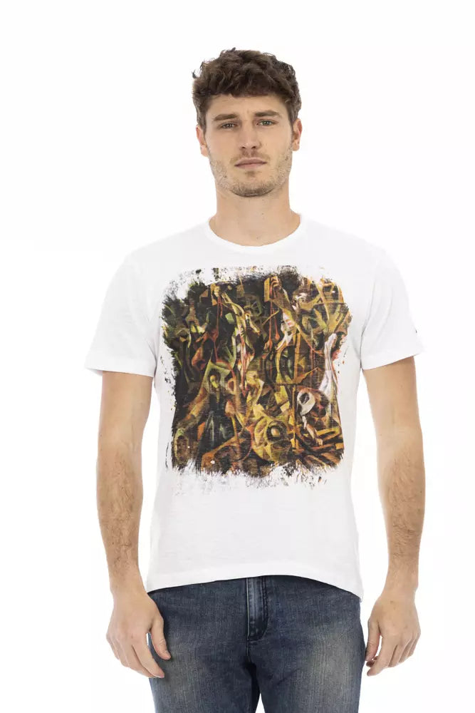 Trussardi Action Weißes Herren-T-Shirt aus Baumwolle