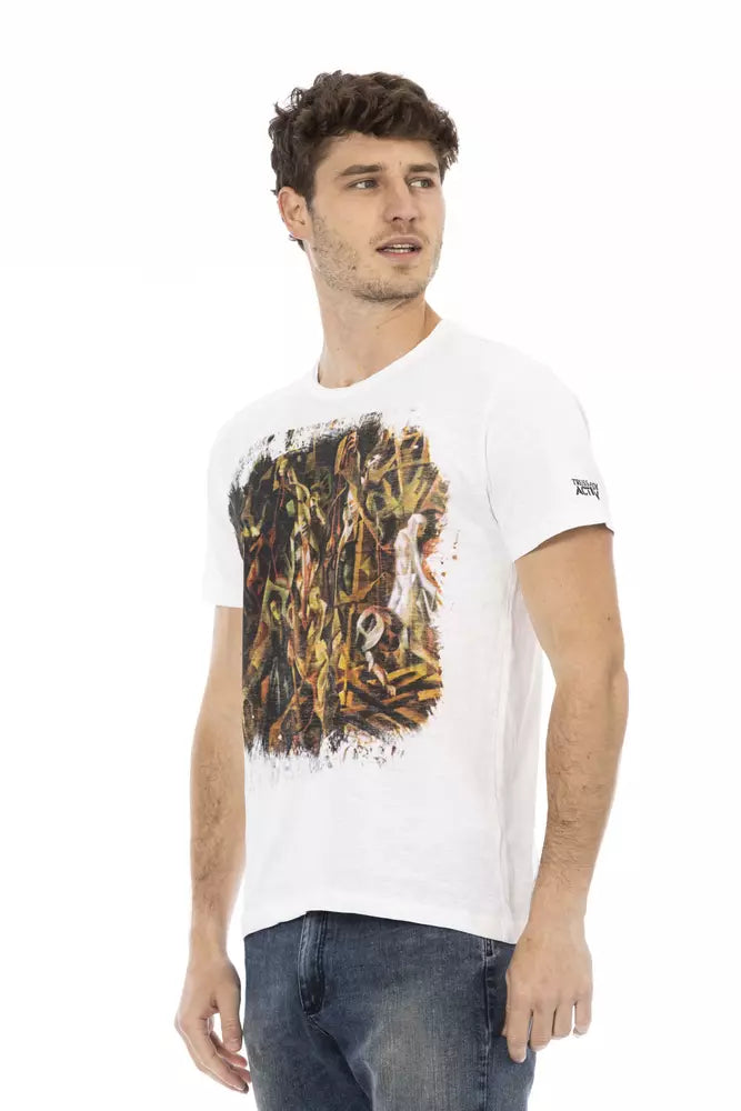 Trussardi Action Weißes Herren-T-Shirt aus Baumwolle