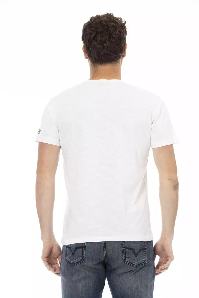 Trussardi Action Weißes Herren-T-Shirt aus Baumwolle