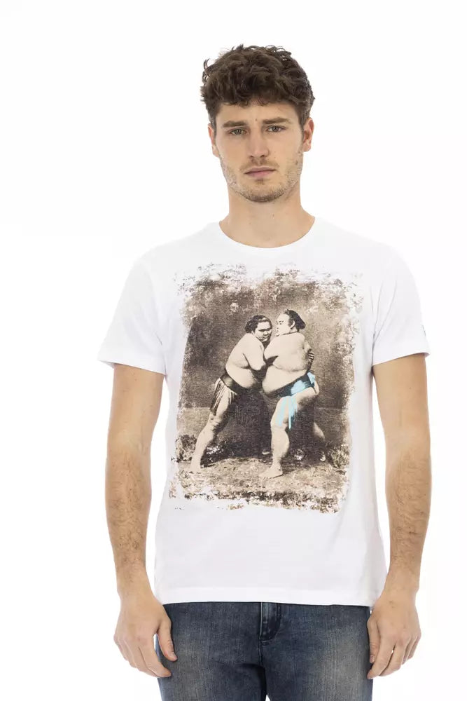 Trussardi Action Weißes Baumwoll-T-Shirt für Herren