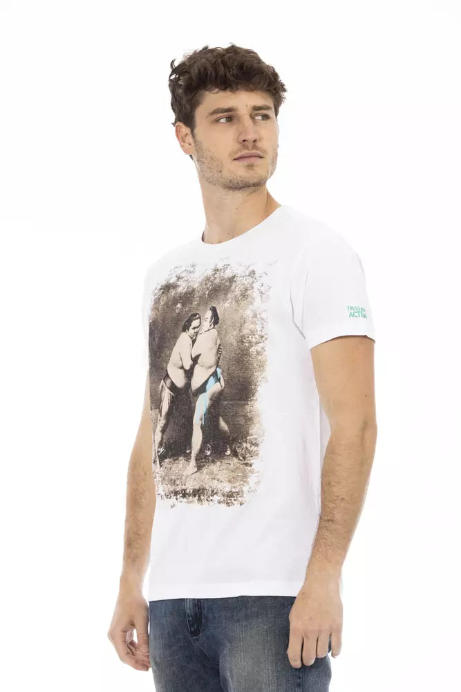 Trussardi Action Weißes Baumwoll-T-Shirt für Herren