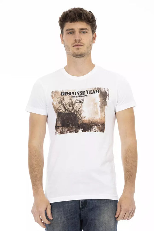 Trussardi Action Weißes Herren-T-Shirt aus Baumwolle