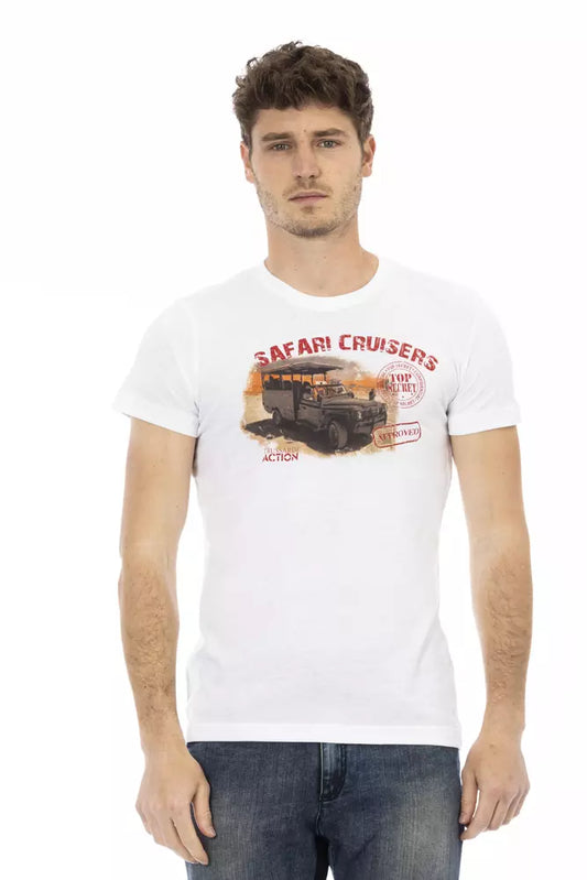 Trussardi Action Weißes Herren-T-Shirt aus Baumwolle