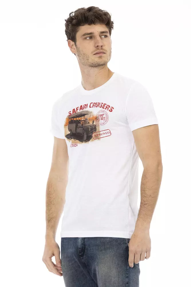 Trussardi Action Weißes Herren-T-Shirt aus Baumwolle