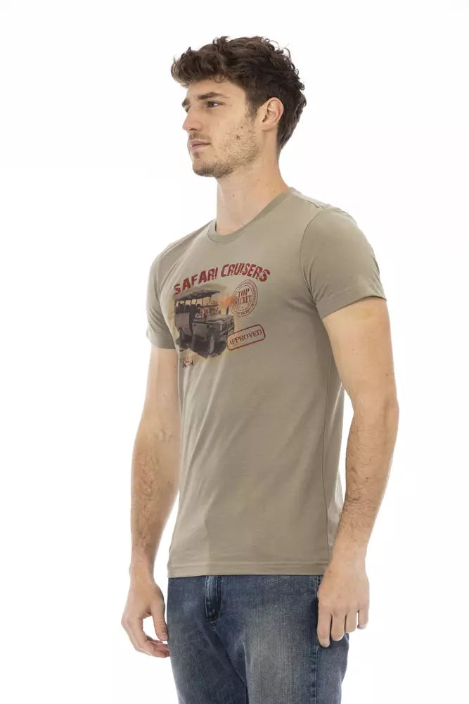 Trussardi Action Grünes Herren-T-Shirt aus Baumwolle