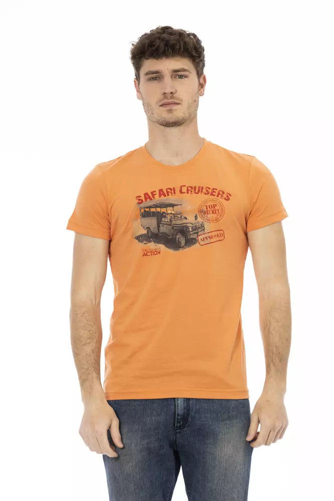 Trussardi Action Orangefarbenes Baumwoll-T-Shirt für Herren