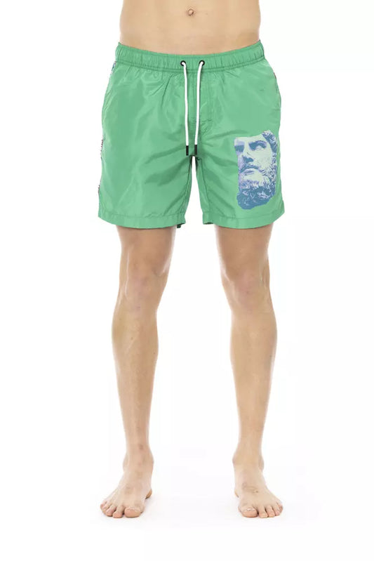 Bikkembergs Grünes Polyester Herren-Badehose