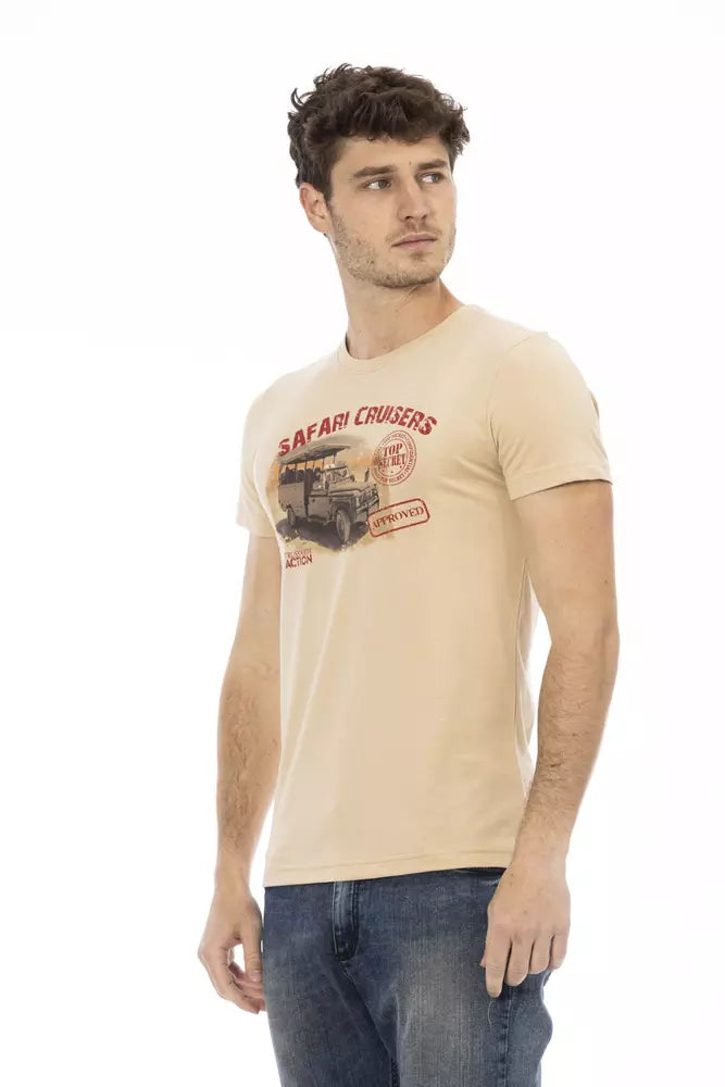 Trussardi Action Beiges Baumwoll-T-Shirt für Herren