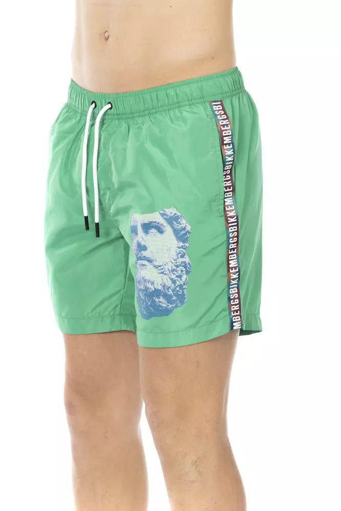 Bikkembergs Grünes Polyester Herren-Badehose