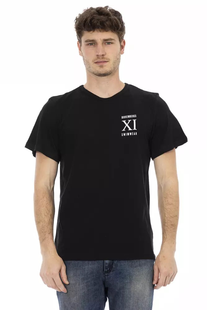 Bikkembergs Schwarzes Baumwoll-T-Shirt für Männer