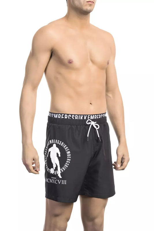 Bikkembergs Schwarze Polyester Herren Badeshorts