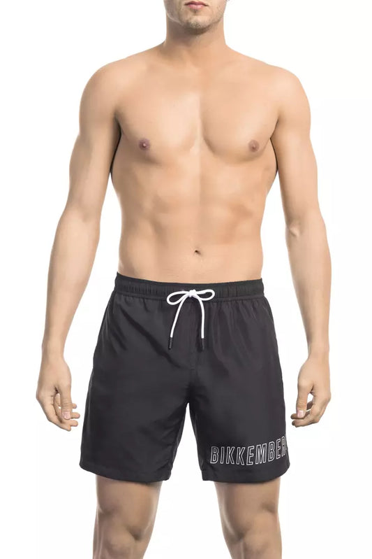 Bikkembergs Schwarze Polyester Herren-Badeshorts