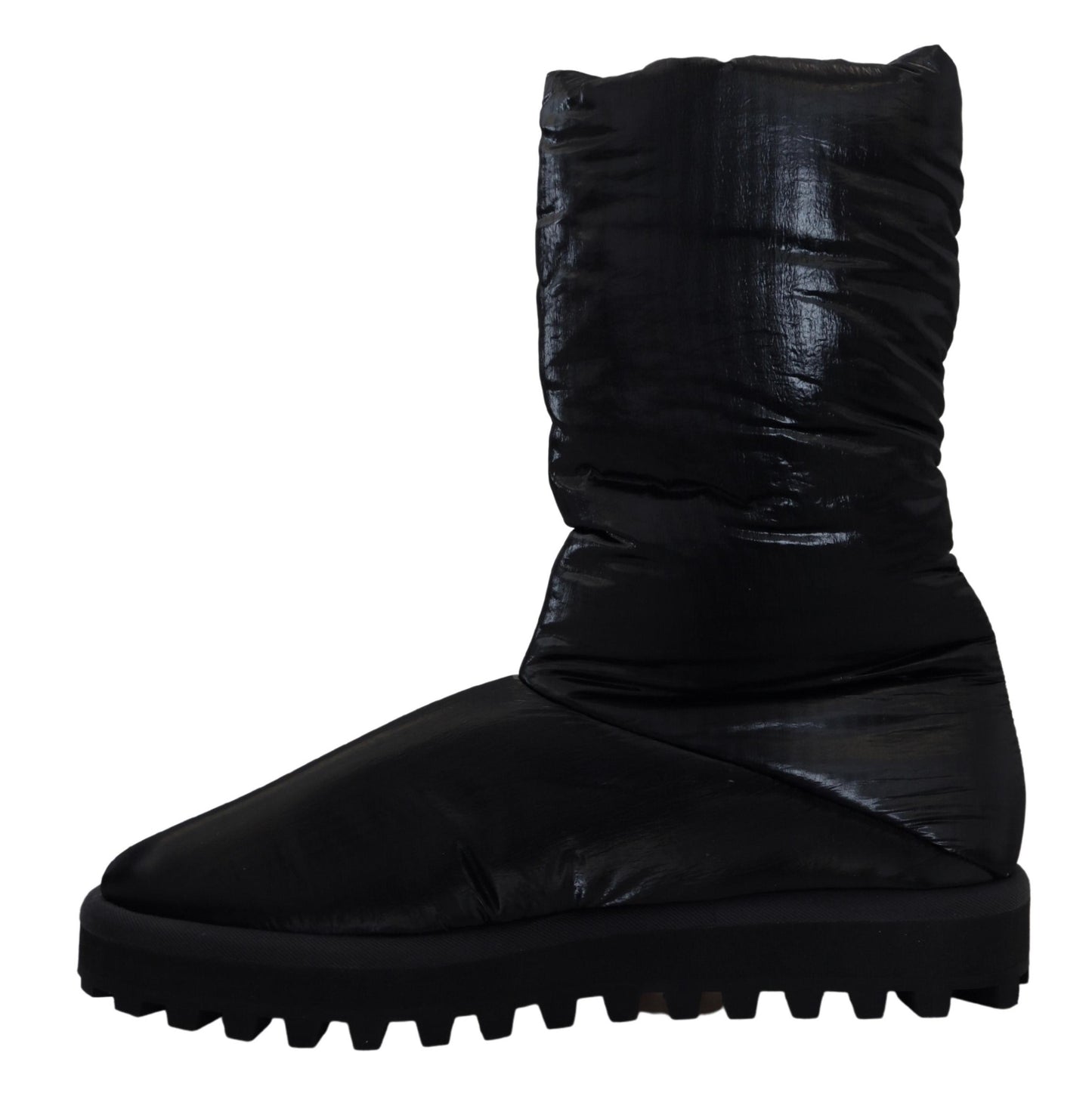 Dolce & Gabbana Schwarze Stiefel Gepolsterte Mittlere Wade Winterschuhe