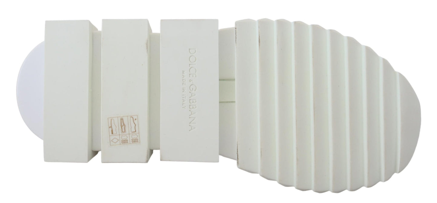 Dolce & Gabbana Weiß Beige Sorrento Turnschuhe Schuhe