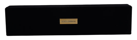 Dolce & Gabbana Schwarzer Samt Logo Plaque Lagerung Armband Schmuck-Box