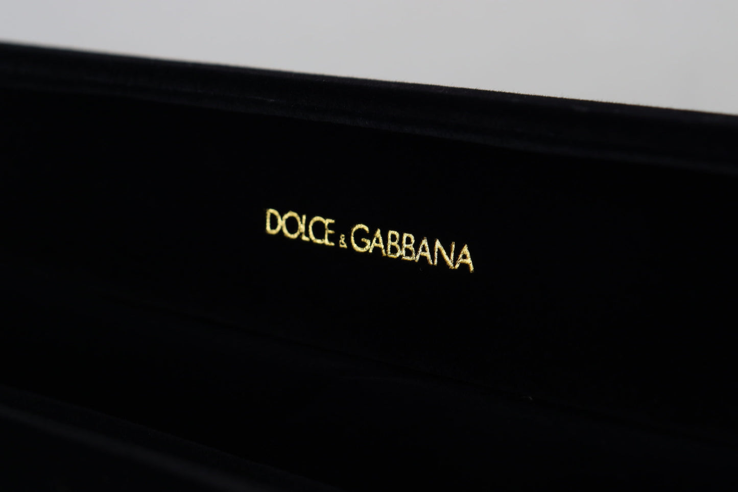 Dolce & Gabbana Schwarzer Samt Logo Plaque Lagerung Armband Schmuck-Box
