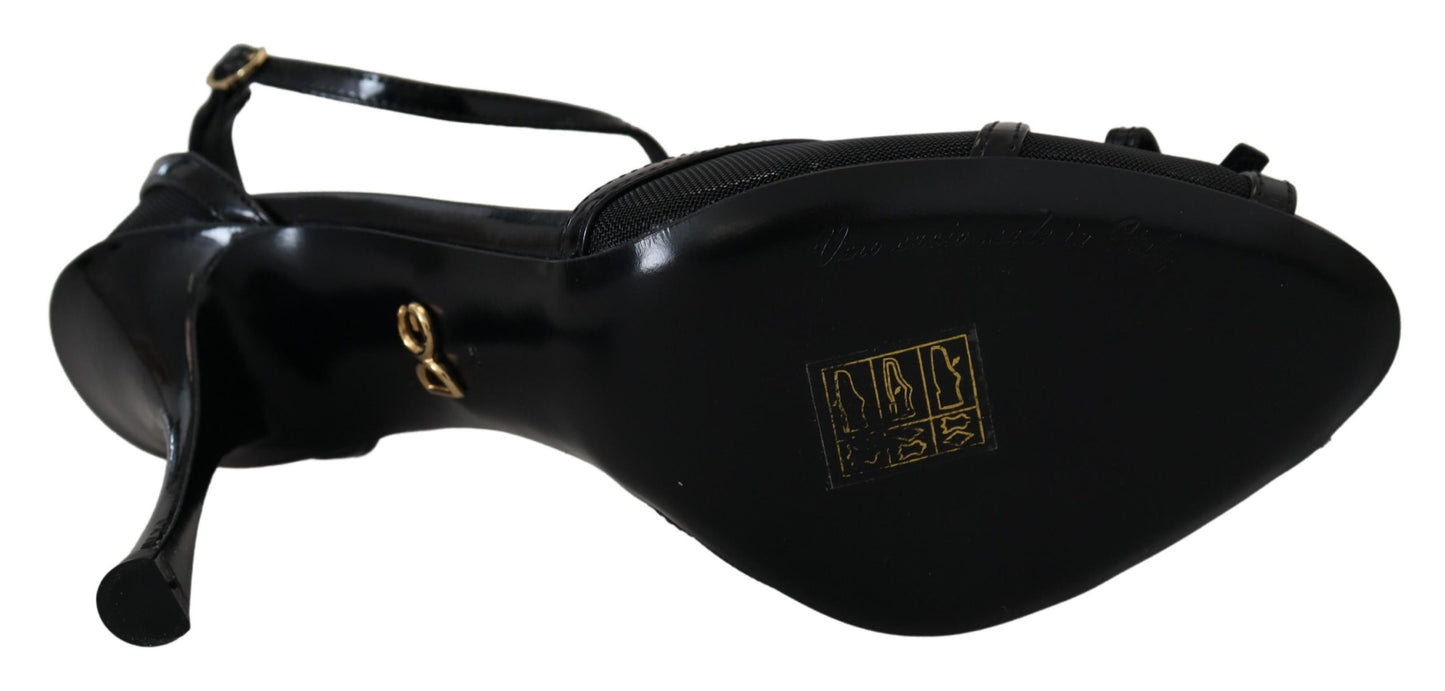 Dolce & Gabbana Schwarz Stiletto High Heels Sandalen Schuhe
