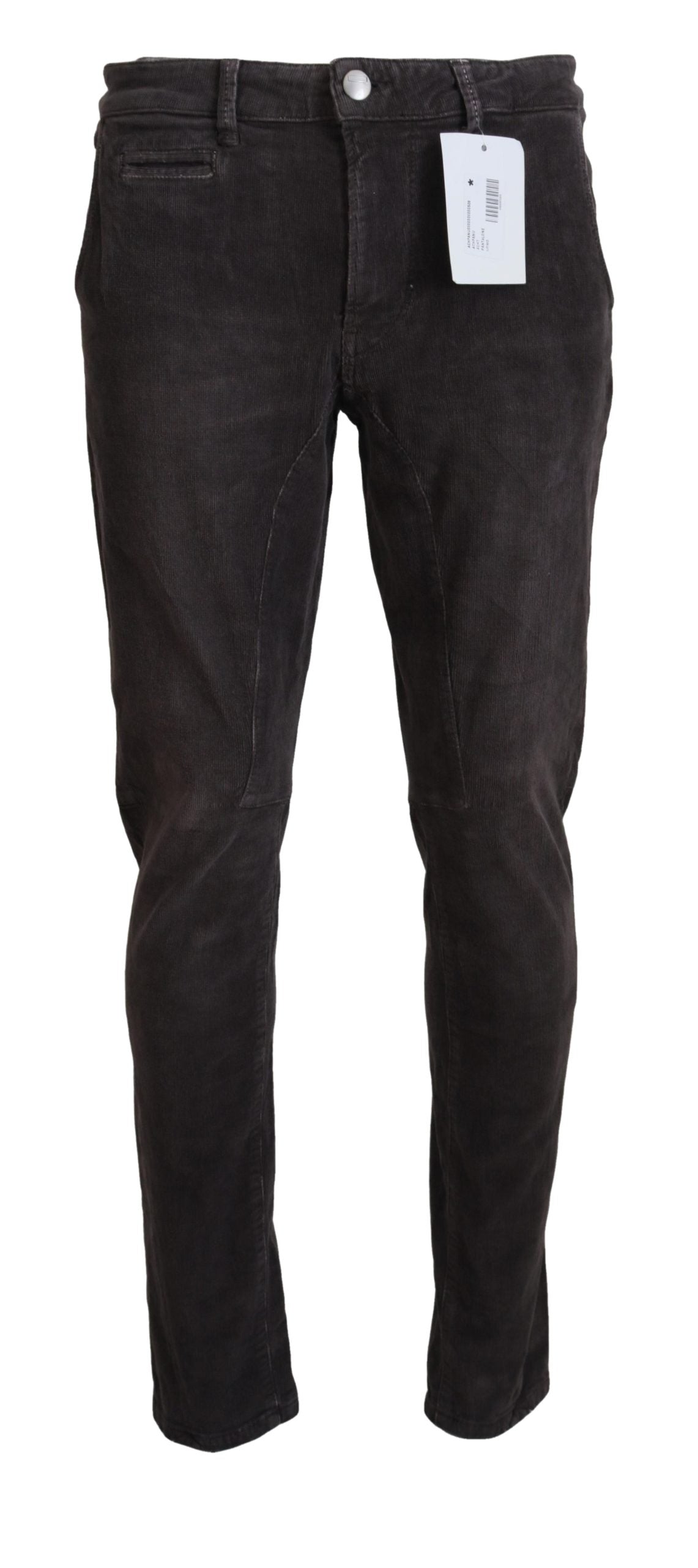 Acht Braun Baumwolle Straight Fit Herren Freizeithosen