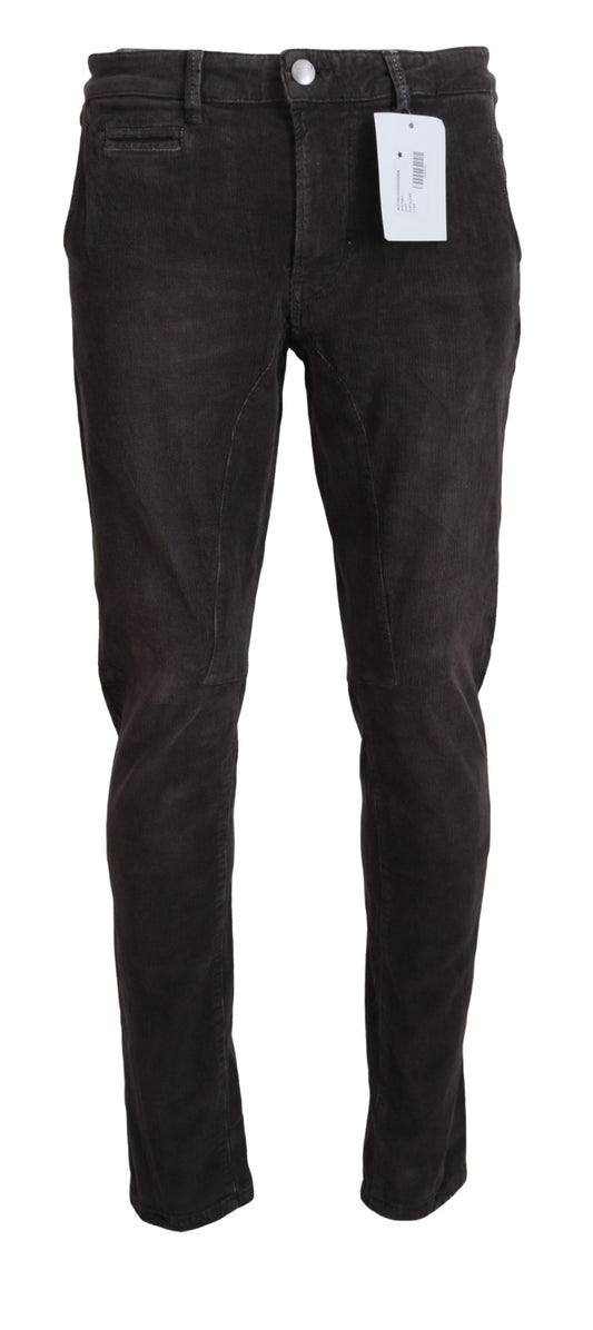 Acht Braun Baumwolle Straight Fit Herren Freizeithosen