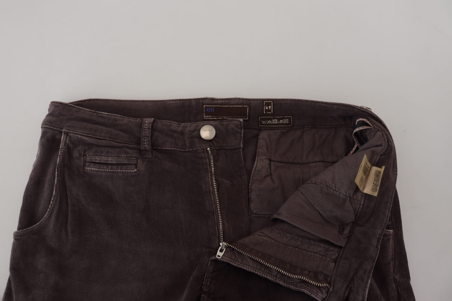 Acht Braun Baumwolle Straight Fit Herren Freizeithosen