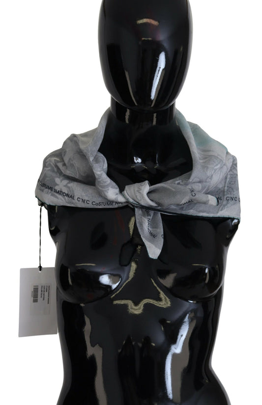 Costume National Grauer Print-Schal Foulard Markenschal