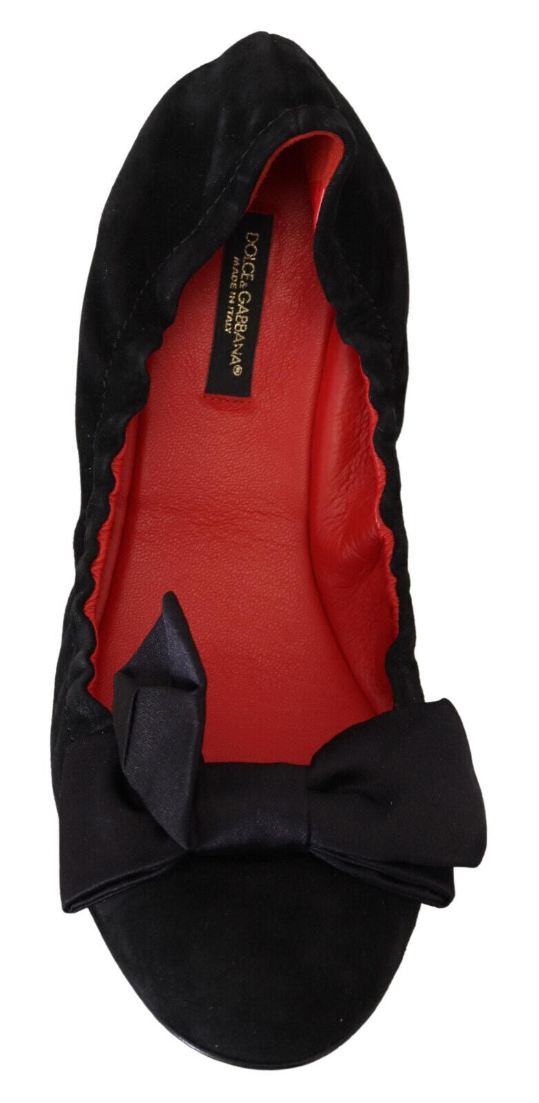 Dolce & Gabbana Schwarz Wildleder flach Slip On Ballett Schuhe