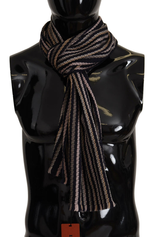 Missoni Multicolor Streifen Wolle stricken Fransen Schal Schal