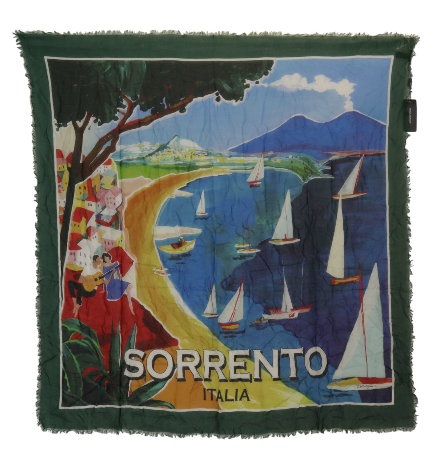 Dolce & Gabbana Multicolor Sorrento DG Schal Fransenschal