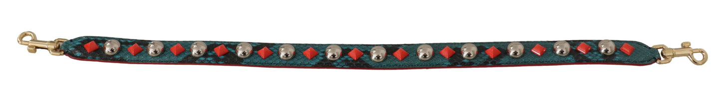 Dolce & Gabbana Grüne Kristalle Ledertasche mit Schulterriemen