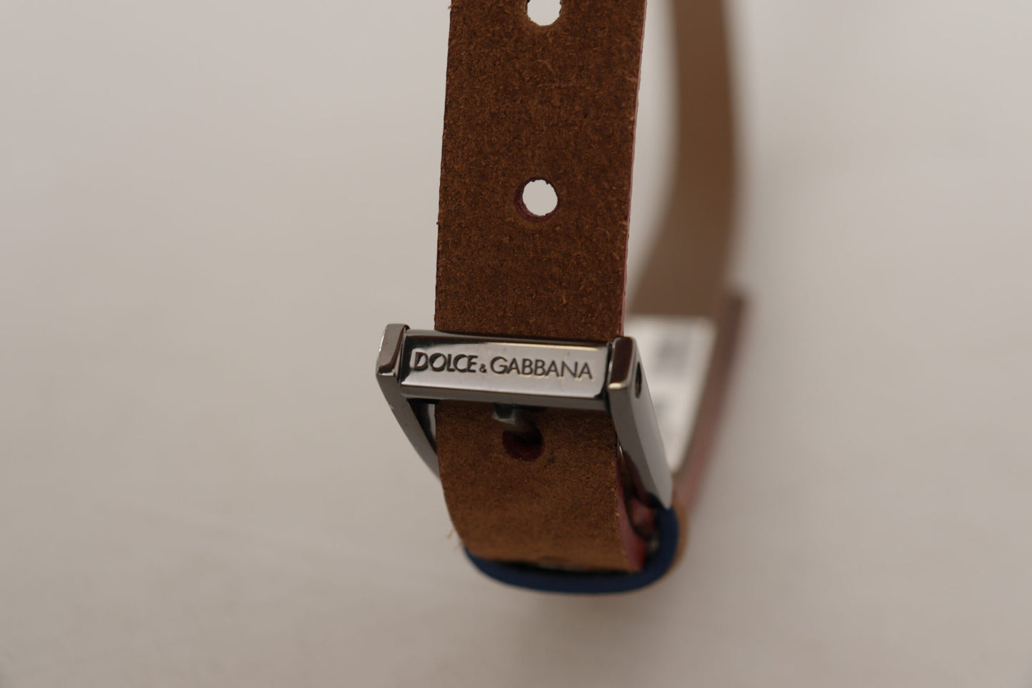Dolce & Gabbana Brauner Logo gravierter Metall-Gürtel mit Gürtelschnalle
