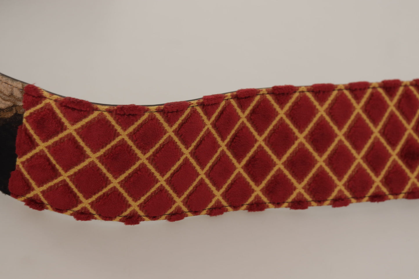 Dolce & Gabbana Multicolor Breiter Leder Floral Gold Metall Schnalle Gürtel