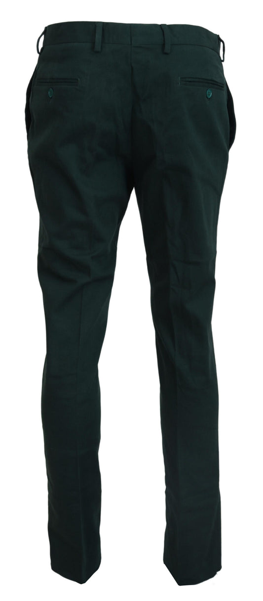 BENCIVENGA Dunkelgrüne Baumwoll-Skinny-Hose für Männer